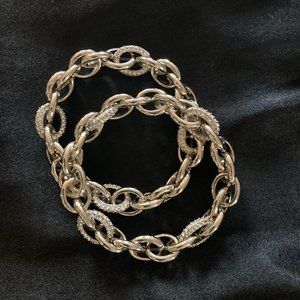 WHBM Stretchy Gold and Rhinestone Bracelets (set of 2)